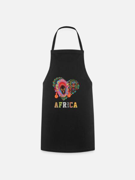 Africa pattern - zest for life - Cooking Apron - black
