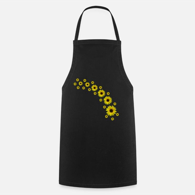Tournesol, Tournesol, Fleurs - Tablier de cuisine - noir