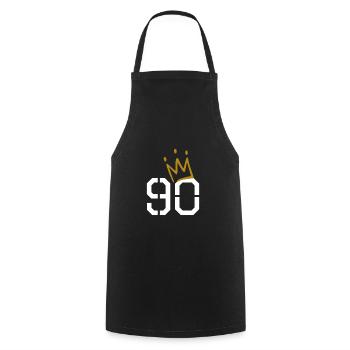 90. Geburtstag 90 Krone Oma Opa Geschenk - Kochschürze - Schwarz - Vorne - AI Model Male 185 dark (185cm)