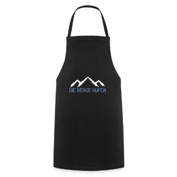 Die Berge Rufen Spruch Bergsteiger - Kochschürze - Schwarz - Vorne - AI Model Male 185 dark (185cm)