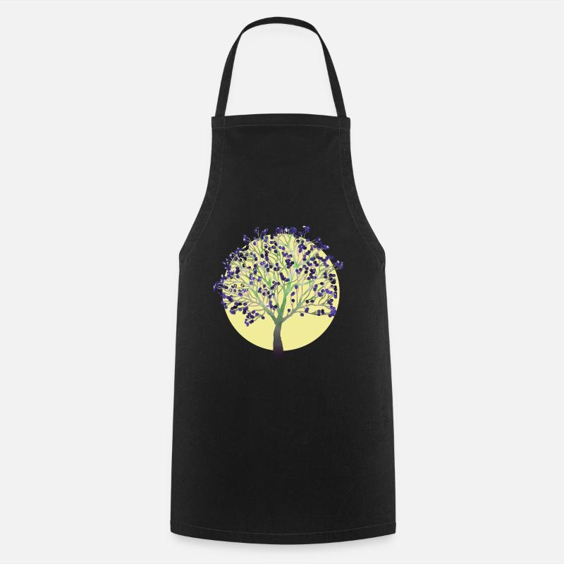 Arbre, violet - Tablier de cuisine - noir