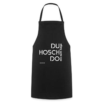 Lustiger Spruch im Vorarlberger Dialekt Geschenk - Kochschürze - Schwarz - Vorne - AI Model Male 185 dark (185cm)