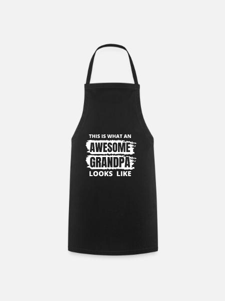 Awesome Grandpa Funny Quotes - Cooking Apron - black