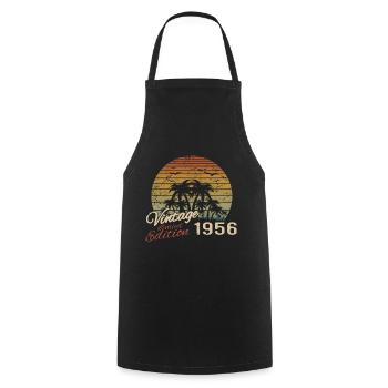Jahrgang 1956 Geburtstagsgeschenk 1956 Retro 1956 - Kochschürze - Schwarz - Vorne - AI Model Male 185 dark (185cm)