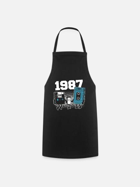 Vintage Née En 1987 Cadeau Anniversaire 1987 - Tablier de cuisine - noir