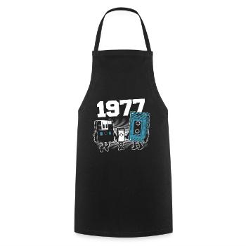 Vintage Born In 1977 Birthday Gift 1977 - Cooking Apron - black - Front - AI Model Male 185 dark (185cm)