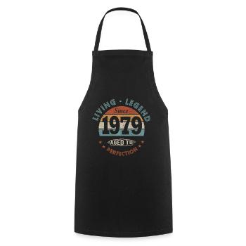 legend since 1979 funny birthday gift 42 years - Cooking Apron - black - Front - AI Model Male 185 dark (185cm)