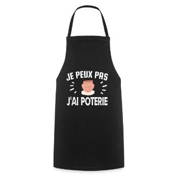je peux pas j'ai poterie - Tablier de cuisine - noir - Devant - AI Model Male 185 dark (185cm)