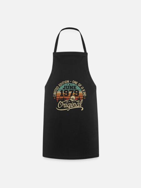 1979 juin 1979 original - juin 1979 Anniversaire - Tablier de cuisine - noir
