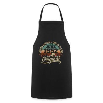 1952 June 1952 original - June 1952 Anniversary - Cooking Apron - black - Front - AI Model Male 185 dark (185cm)
