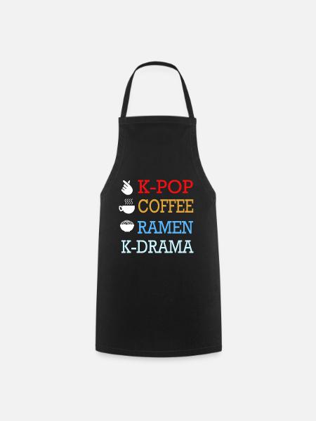 K-Pop Café Korea Pop Kdrama Kpop Corée - Tablier de cuisine - noir
