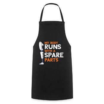 Artificial Limb Design for Prosthetic Leg - Cooking Apron - black - Front - AI Model Male 185 dark (185cm)