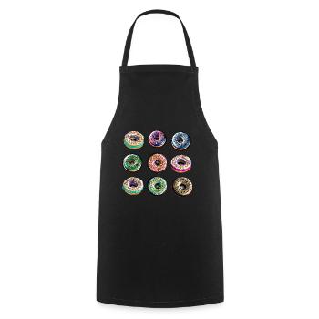 Donuts Muffins Donut Süßigkeit - Kochschürze - Schwarz - Vorne - AI Model Male 185 dark (185cm)
