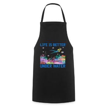 Diving Adventure Divers Sea Ocean - Cooking Apron - black - Front - AI Model Male 185 dark (185cm)