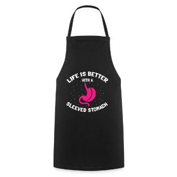 Gastric Bypass and Gastric Bypass Operation Design - Cooking Apron - black - Front - AI Model Male 185 dark (185cm)