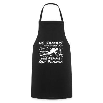 Ne Jamais Sous Estimer Une Femme Qui Plonge - Tablier de cuisine - noir - Devant - AI Model Male 185 dark (185cm)