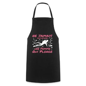 Ne Jamais Sous Estimer Une Femme Qui Plonge - Tablier de cuisine - noir - Devant - AI Model Male 185 dark (185cm)