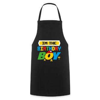 Im The Birthday Boy Game Gaming Family Matching - Tablier de cuisine - noir - Devant - AI Model Male 185 dark (185cm)
