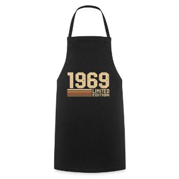 Born in 1969 Birthday - Gift 1969 Vintage 1969 - Cooking Apron - black - Front - AI Model Male 185 dark (185cm)