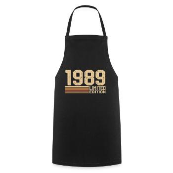 Geboren 1989 Geburtstag - 1989 Geschenk Jahrgang 1989 - Kochschürze - Schwarz - Vorne - AI Model Male 185 dark (185cm)
