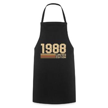 Jahrgang 1988 Geburtstag - 1988 Jahrgang 1988 Geschenk - Kochschürze - Schwarz - Vorne - AI Model Male 185 dark (185cm)
