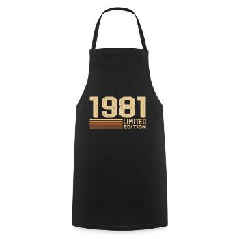 Jahrgang 1981 Geburtstag - Geschenk 1981 Jahrgang 1981 - Kochschürze - Schwarz - Vorne - AI Model Male 185 dark (185cm)