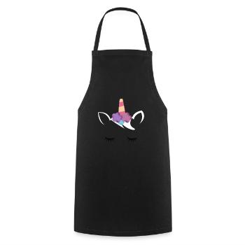 Licorne cadeau tendance fille rose pourpre filles - Tablier de cuisine - noir - Devant - AI Model Male 185 dark (185cm)
