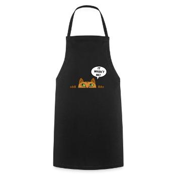 Cadeau chat perso coquin maine coon persan - Tablier de cuisine - noir - Devant - AI Model Male 185 dark (185cm)