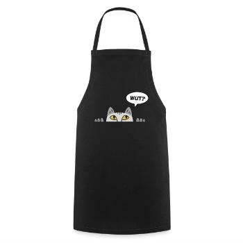 Cadeau chat perso coquin maine coon persan - Tablier de cuisine - noir - Devant - AI Model Male 185 dark (185cm)