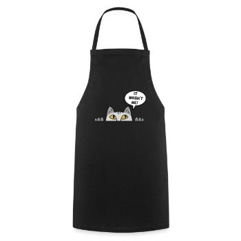 Cadeau chat perso coquin maine coon persan - Tablier de cuisine - noir - Devant - AI Model Male 185 dark (185cm)