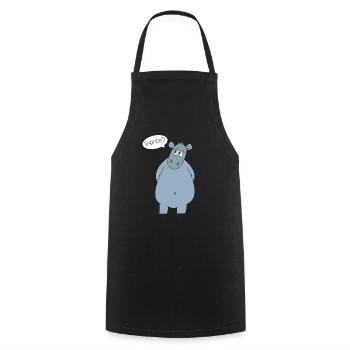 Freunde Hippo Flusspferd Nilpferd Geschenk - Kochschürze - Schwarz - Vorne - AI Model Male 185 dark (185cm)