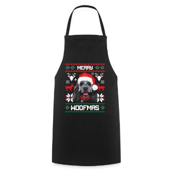 Merry Woofma's Cocker Spaniel Dog Ugly Sweater - Cooking Apron - black - Front - AI Model Male 185 dark (185cm)