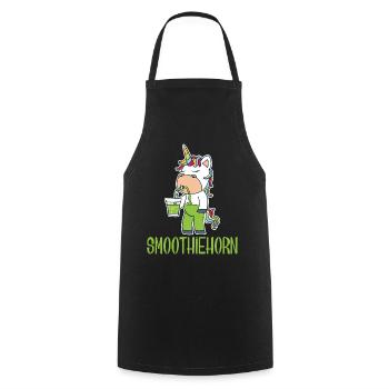 Funny Unicorn Drinks Green Smoothie Vegan - Cooking Apron - black - Front - AI Model Male 185 dark (185cm)