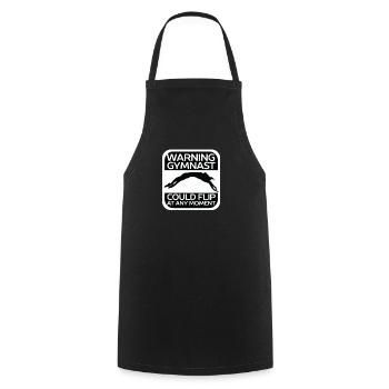 Warning Gymnast Could Flip At Any Moment Gymnastics - Cooking Apron - black - Front - AI Model Male 185 dark (185cm)