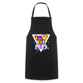 I love the 80s - Cooking Apron - black - Front - AI Model Male 185 dark (185cm)