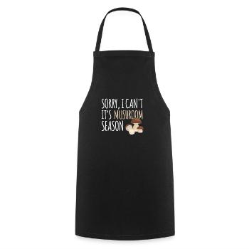 Sorry, I can not, it's mushroom forest mushroom season - Cooking Apron - black - Front - AI Model Male 185 dark (185cm)