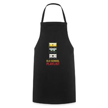 Old School Playlist Retro Cassette Audio Analog - Cooking Apron - black - Front - AI Model Male 185 dark (185cm)
