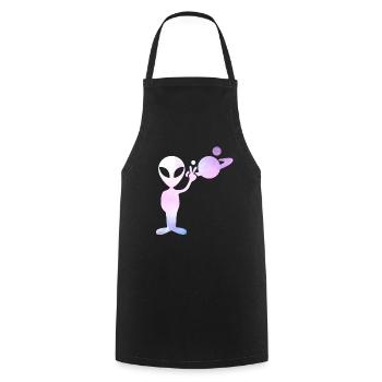 Alien Peace Universe - Cooking Apron - black - Front - AI Model Male 185 dark (185cm)