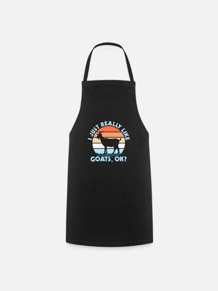 Goat goat goat goat farmer gift - Cooking Apron - black