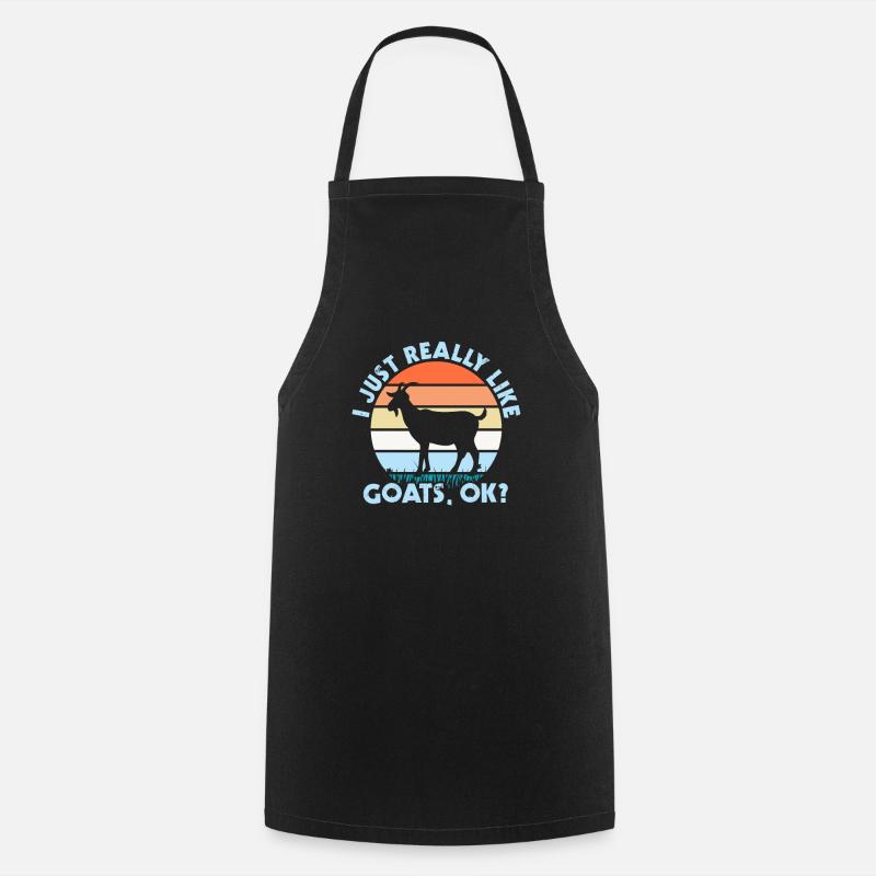 Goat goat goat goat farmer gift - Cooking Apron - black