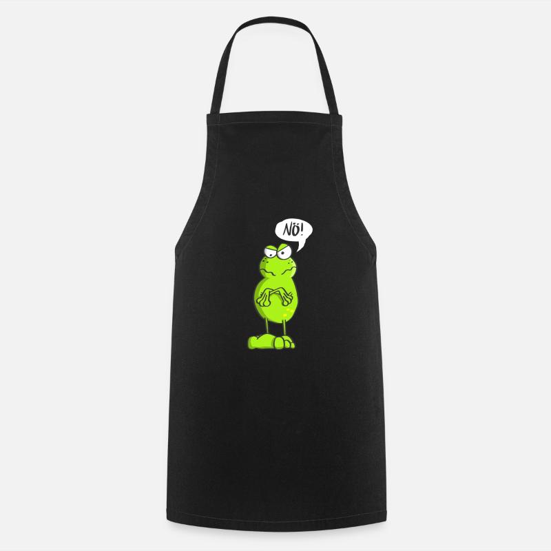 Statement Frosch Nö! - Kochschürze - Schwarz