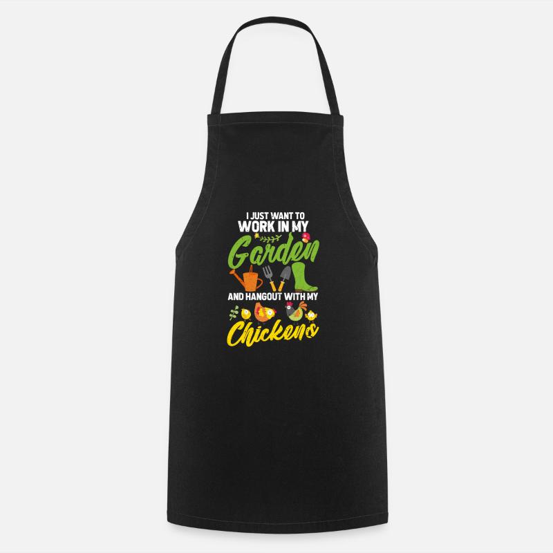 Garden chickens - Cooking Apron - black