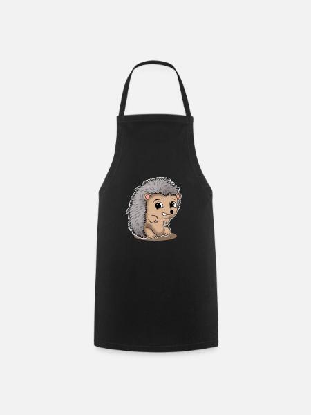 Cute Porcupine Animal Love Cute Hedgehog Gift - Cooking Apron - black