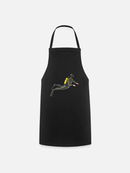 Scuba Diving Ocean Snorkel Male Scuba Diver Gift - Cooking Apron - black