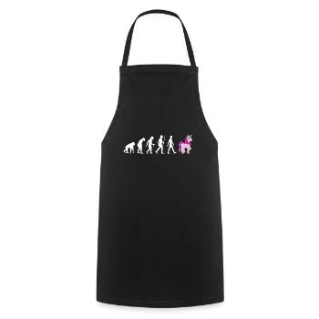 Funny Unicorn Evolution Fantasy Fairy Tales Gift - Cooking Apron - black - Front - AI Model Male 185 dark (185cm)