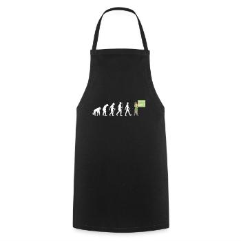 Lehrerin Evolution Lehramt Schule Lehrer Geschenk - Kochschürze - Schwarz - Vorne - AI Model Male 185 dark (185cm)