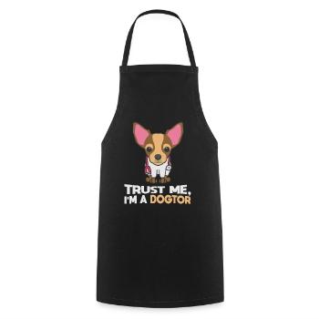Trust Me I'm A Dogtor Dog Dwarf Pinscher - Cooking Apron - black - Front - AI Model Male 185 dark (185cm)