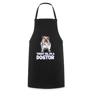 Trust Me I'm A Dogtor Bulldog - Cooking Apron - black - Front - AI Model Male 185 dark (185cm)
