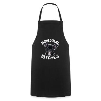 French bulldog - Cooking Apron - black - Front - AI Model Male 185 dark (185cm)