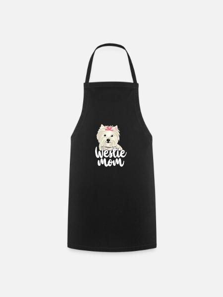 Westie pet love dog dogs gift - Cooking Apron - black